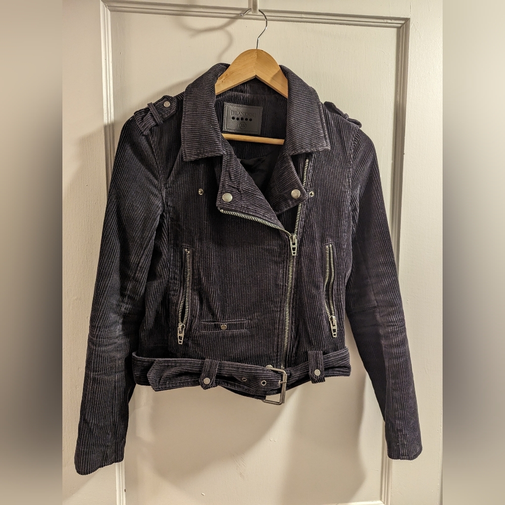 Anthropologie Corduroy Moto Jacket Dark Gray Size XS